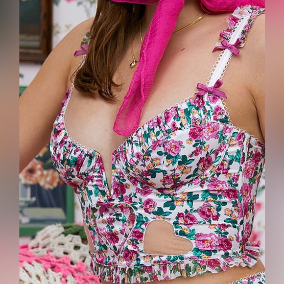 For Love and Lemons corset w/mesh hearts! Wear as top or lingerie!$119 S-M! NWT! - Picture 3 of 5